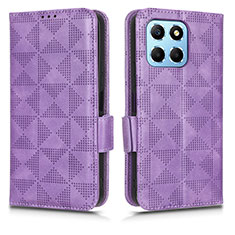 Coque Portefeuille Livre Cuir Etui Clapet C02X pour Huawei Honor X6 5G Violet