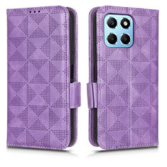 Coque Portefeuille Livre Cuir Etui Clapet C02X pour Huawei Honor X6 Violet