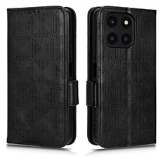 Coque Portefeuille Livre Cuir Etui Clapet C02X pour Huawei Honor X6a Noir