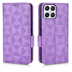 Coque Portefeuille Livre Cuir Etui Clapet C02X pour Huawei Honor X8 4G Violet