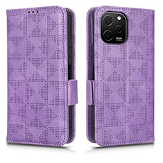 Coque Portefeuille Livre Cuir Etui Clapet C02X pour Huawei Nova Y61 Violet