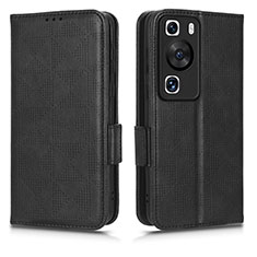 Coque Portefeuille Livre Cuir Etui Clapet C02X pour Huawei P60 Noir