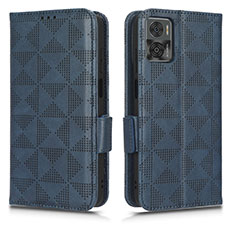 Coque Portefeuille Livre Cuir Etui Clapet C02X pour Motorola Moto E22 Bleu