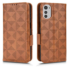 Coque Portefeuille Livre Cuir Etui Clapet C02X pour Motorola Moto E32 Marron