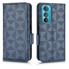 Coque Portefeuille Livre Cuir Etui Clapet C02X pour Motorola Moto Edge 30 5G Bleu