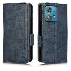 Coque Portefeuille Livre Cuir Etui Clapet C02X pour Motorola Moto Edge 40 Neo 5G Bleu