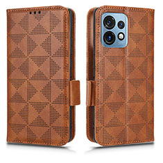 Coque Portefeuille Livre Cuir Etui Clapet C02X pour Motorola Moto Edge Plus (2023) 5G Marron