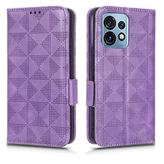 Coque Portefeuille Livre Cuir Etui Clapet C02X pour Motorola Moto Edge Plus (2023) 5G Violet