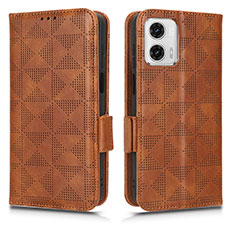 Coque Portefeuille Livre Cuir Etui Clapet C02X pour Motorola Moto G53 5G Marron