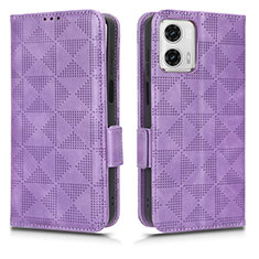 Coque Portefeuille Livre Cuir Etui Clapet C02X pour Motorola Moto G53 5G Violet