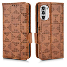 Coque Portefeuille Livre Cuir Etui Clapet C02X pour Motorola Moto G82 5G Marron