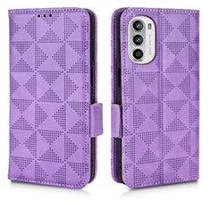 Coque Portefeuille Livre Cuir Etui Clapet C02X pour Motorola Moto G82 5G Violet