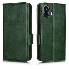 Coque Portefeuille Livre Cuir Etui Clapet C02X pour Nothing Phone 2 Vert