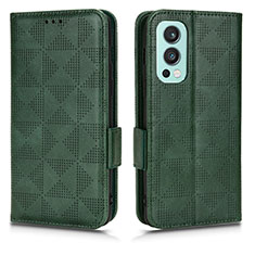 Coque Portefeuille Livre Cuir Etui Clapet C02X pour OnePlus Nord 2 5G Vert