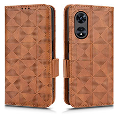 Coque Portefeuille Livre Cuir Etui Clapet C02X pour Oppo A1 Pro 5G Marron