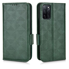 Coque Portefeuille Livre Cuir Etui Clapet C02X pour Oppo A55S 5G Vert