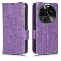 Coque Portefeuille Livre Cuir Etui Clapet C02X pour Oppo Find X6 5G Violet