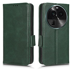 Coque Portefeuille Livre Cuir Etui Clapet C02X pour Oppo Find X6 Pro 5G Vert