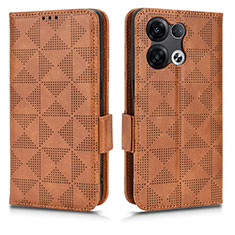 Coque Portefeuille Livre Cuir Etui Clapet C02X pour Oppo Reno8 Pro 5G Marron