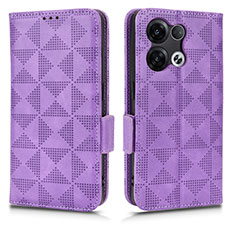 Coque Portefeuille Livre Cuir Etui Clapet C02X pour Oppo Reno8 Pro 5G Violet