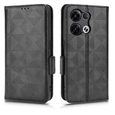 Coque Portefeuille Livre Cuir Etui Clapet C02X pour Oppo Reno8 Pro+ Plus 5G Noir