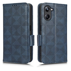 Coque Portefeuille Livre Cuir Etui Clapet C02X pour Realme 10 4G Bleu