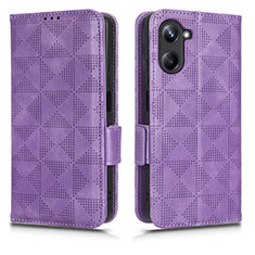 Coque Portefeuille Livre Cuir Etui Clapet C02X pour Realme 10 4G Violet