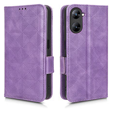 Coque Portefeuille Livre Cuir Etui Clapet C02X pour Realme 10S 5G Violet