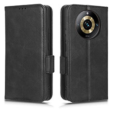 Coque Portefeuille Livre Cuir Etui Clapet C02X pour Realme 11 Pro+ Plus 5G Noir