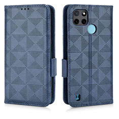 Coque Portefeuille Livre Cuir Etui Clapet C02X pour Realme C25Y Bleu