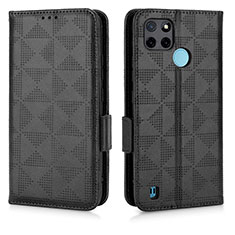 Coque Portefeuille Livre Cuir Etui Clapet C02X pour Realme C25Y India Noir