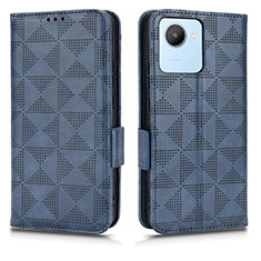 Coque Portefeuille Livre Cuir Etui Clapet C02X pour Realme C30 Bleu