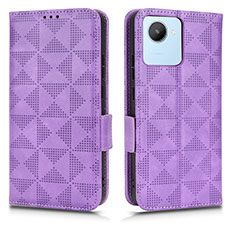 Coque Portefeuille Livre Cuir Etui Clapet C02X pour Realme C30 Violet