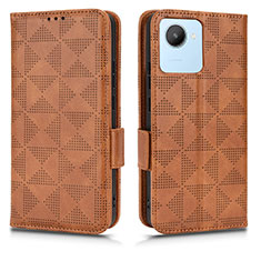 Coque Portefeuille Livre Cuir Etui Clapet C02X pour Realme C30s Marron