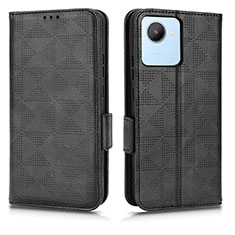 Coque Portefeuille Livre Cuir Etui Clapet C02X pour Realme C30s Noir