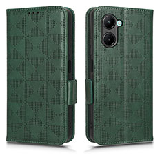 Coque Portefeuille Livre Cuir Etui Clapet C02X pour Realme C33 (2023) Vert