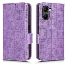 Coque Portefeuille Livre Cuir Etui Clapet C02X pour Realme C33 Violet