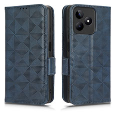 Coque Portefeuille Livre Cuir Etui Clapet C02X pour Realme C51 Bleu