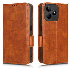 Coque Portefeuille Livre Cuir Etui Clapet C02X pour Realme C51 Marron