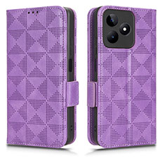 Coque Portefeuille Livre Cuir Etui Clapet C02X pour Realme C51 Violet