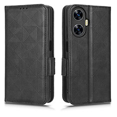 Coque Portefeuille Livre Cuir Etui Clapet C02X pour Realme C55 Noir