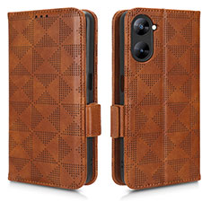 Coque Portefeuille Livre Cuir Etui Clapet C02X pour Realme V30 5G Marron