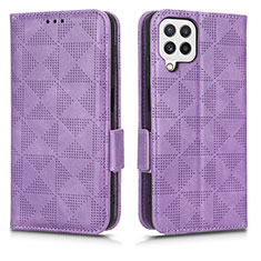 Coque Portefeuille Livre Cuir Etui Clapet C02X pour Samsung Galaxy A12 5G Violet