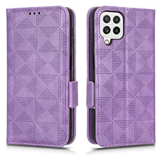 Coque Portefeuille Livre Cuir Etui Clapet C02X pour Samsung Galaxy A12 Nacho Violet