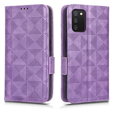 Coque Portefeuille Livre Cuir Etui Clapet C02X pour Samsung Galaxy F02S SM-E025F Violet