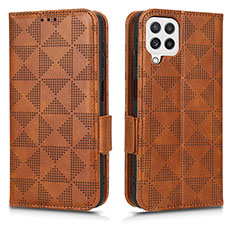 Coque Portefeuille Livre Cuir Etui Clapet C02X pour Samsung Galaxy F12 Marron