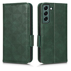 Coque Portefeuille Livre Cuir Etui Clapet C02X pour Samsung Galaxy S22 5G Vert