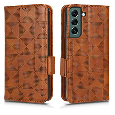 Coque Portefeuille Livre Cuir Etui Clapet C02X pour Samsung Galaxy S22 Plus 5G Marron