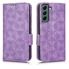 Coque Portefeuille Livre Cuir Etui Clapet C02X pour Samsung Galaxy S23 Plus 5G Violet