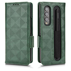 Coque Portefeuille Livre Cuir Etui Clapet C02X pour Samsung Galaxy Z Fold4 5G Vert